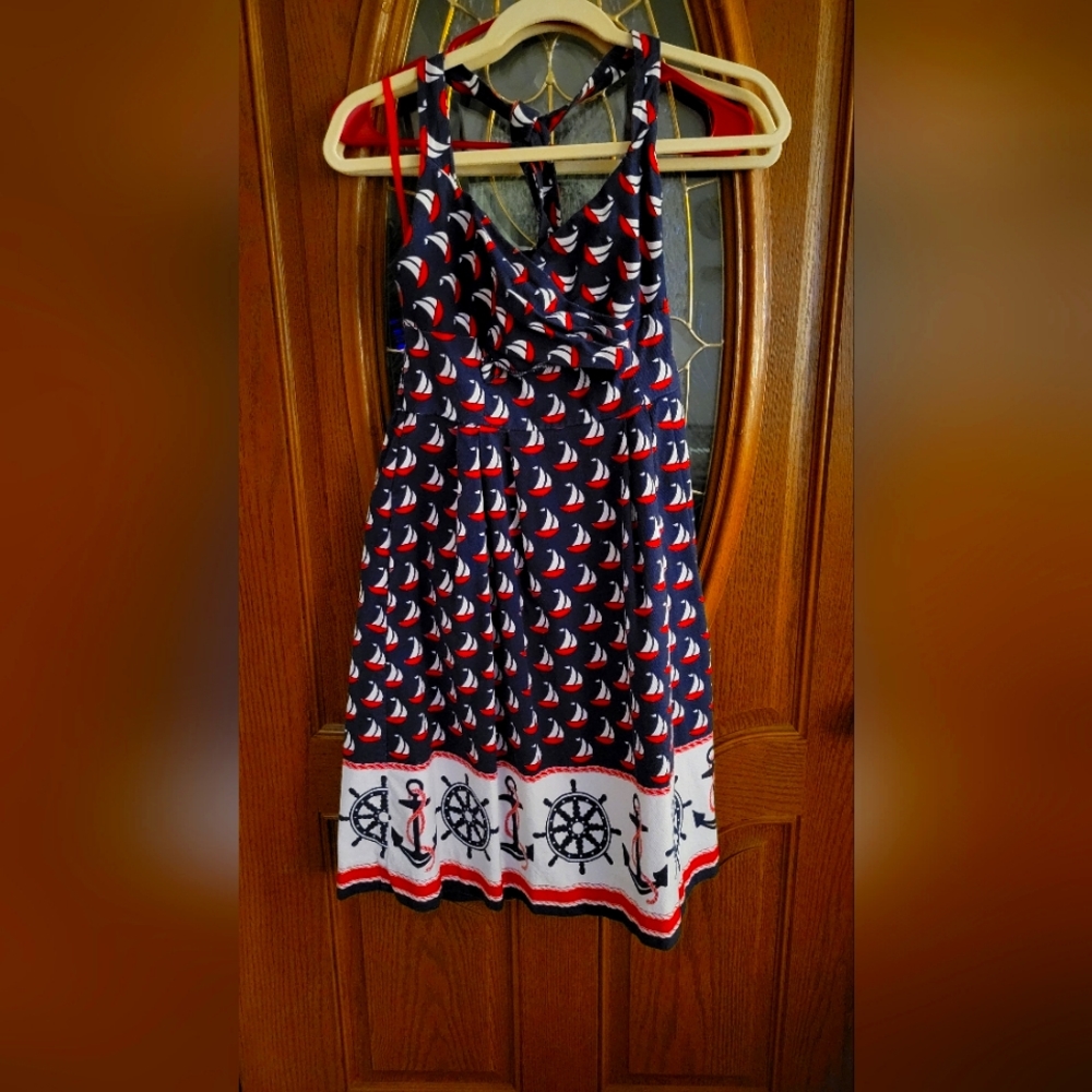 Anthropologie Nautical Halter Dress
